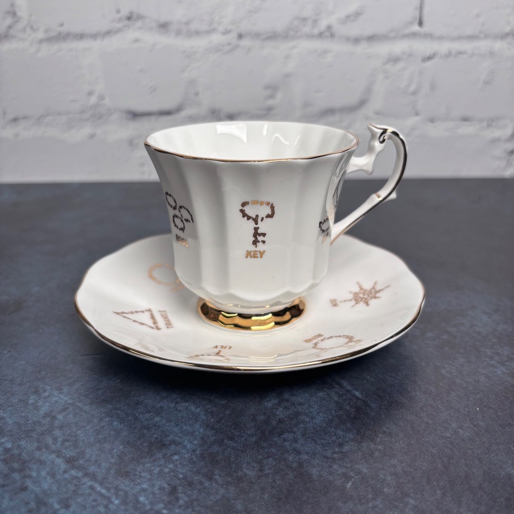 Taylor & Kent Red Rose Tea Cup of Fortune Bone China Fortune Telling Gold Rim